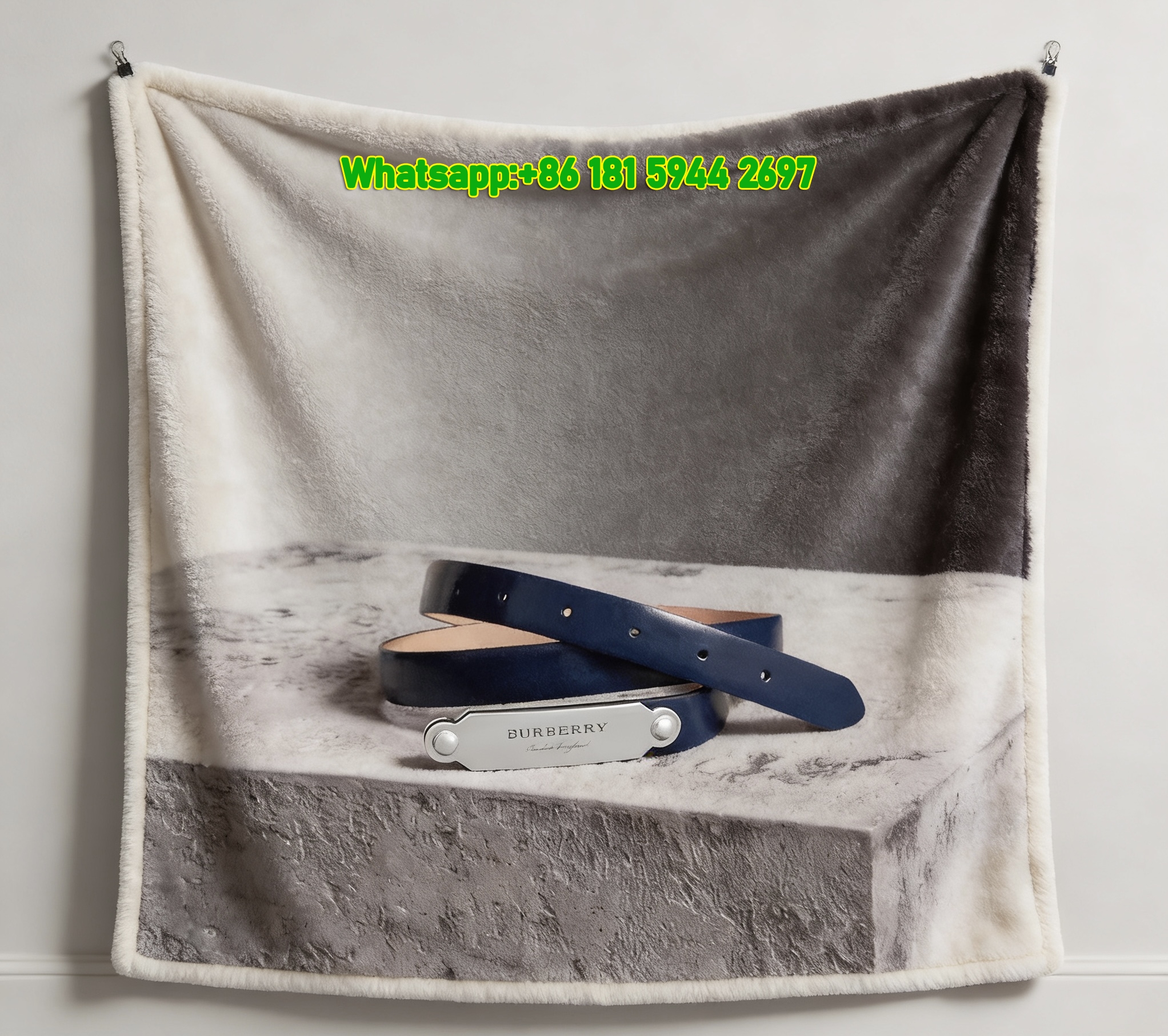Burberry Belt Print Flannel Fleece Sofa Throw Blanket B258